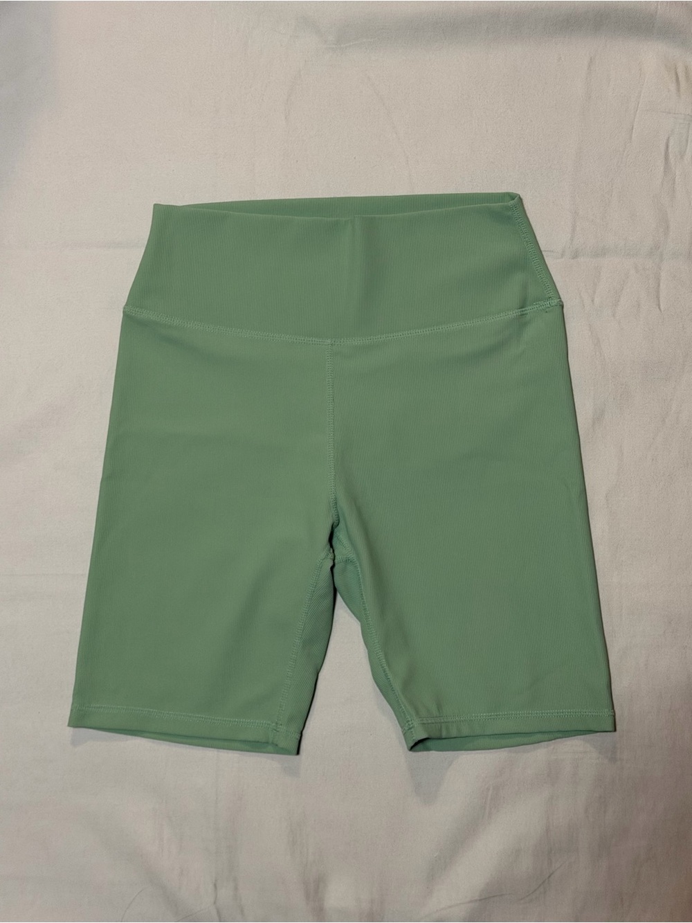 First Division High-Rise Ribbed Sage‎ Green Biker Shorts Size Medium